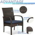 thumbnail image 3 of 3-piece Patio Porch Set, Outdoor Garden Furniture Set: Coffee Side Table & 2 Garden Wicker Chairs, 3 of 8