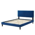 thumbnail image 3 of Platform Bed Frame, Full Size, Velvet, Blue Navy, Modern Contemporary Urban Design, Bedroom Master Guest Suite, 3 of 10