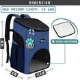 thumbnail image 2 of PetAmi Cat Backpack Carrier, Airline Approved Pet Carrier Backpack for Small Dogs and Large Cats, Soft Sided Collapsible Ventilated with Sherpa Bed for Hiking Travel, Max 18 lbs, Royal Blue, 2 of 8