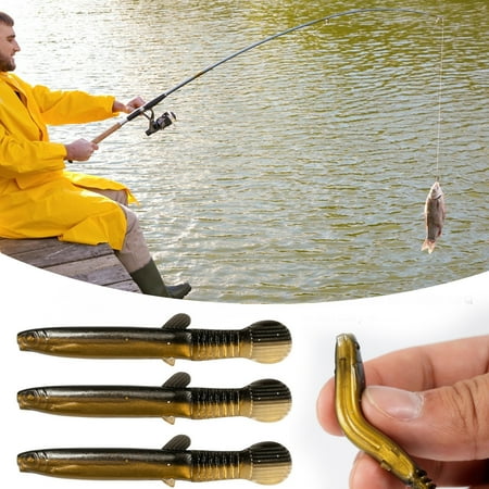 Ettsollp 10/20Pcs 7CM/2.2G Soft Loach Lure Bionic Loach Swimbait Artificial Fishing Bait Saltwater Freshwater Bass Walleye Trout Snakehead Fishing Accessories