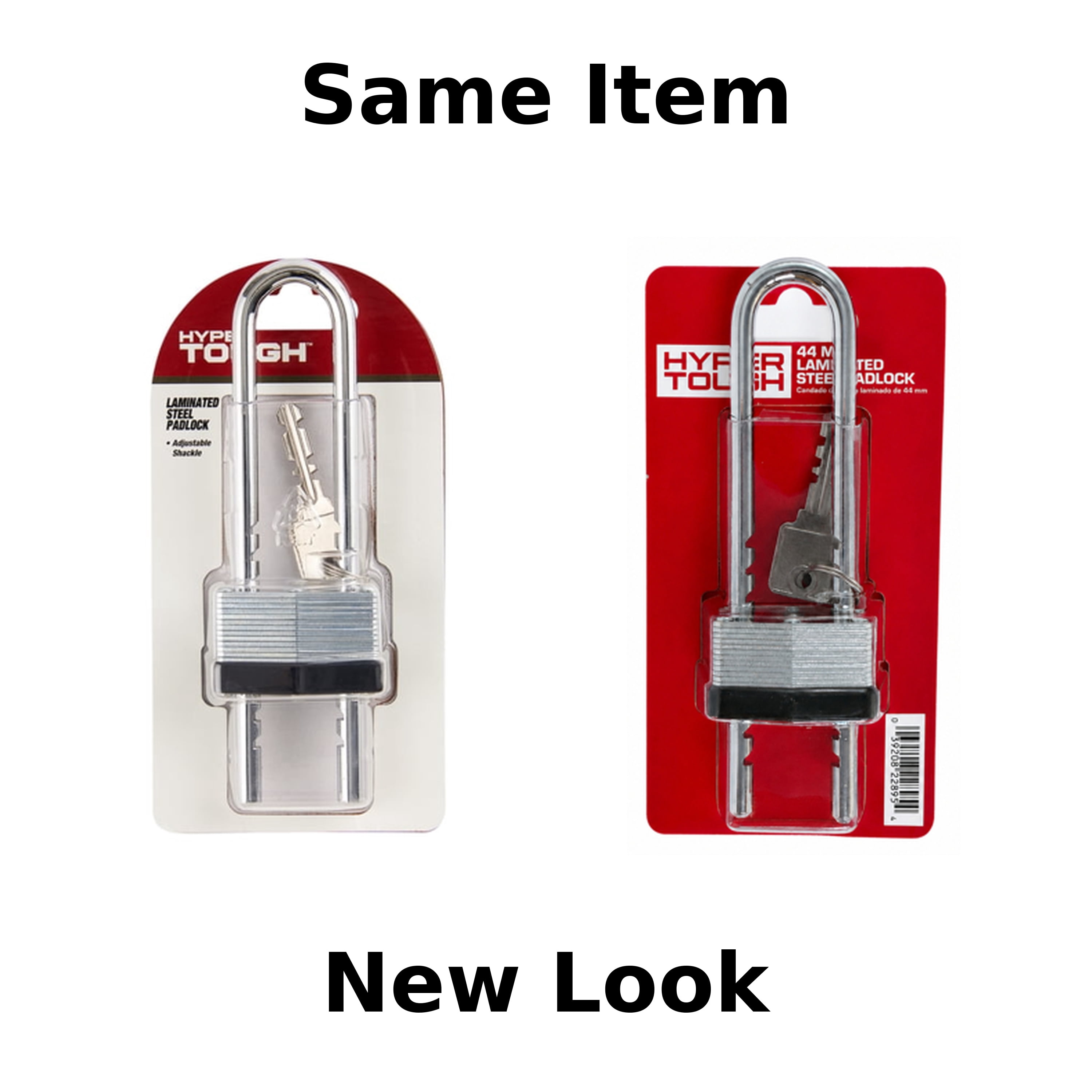 (6 pack) Hyper Tough 1-3/4 in. (44mm) Laminated Steel Keyed Padlock with Adjustable 2-3/8 to 4-3/4 in. (60-120mm) Hardened Steel Shackle
