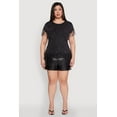 thumbnail image 3 of Womens Plus Size Fringe Trim Tee, 3 of 5