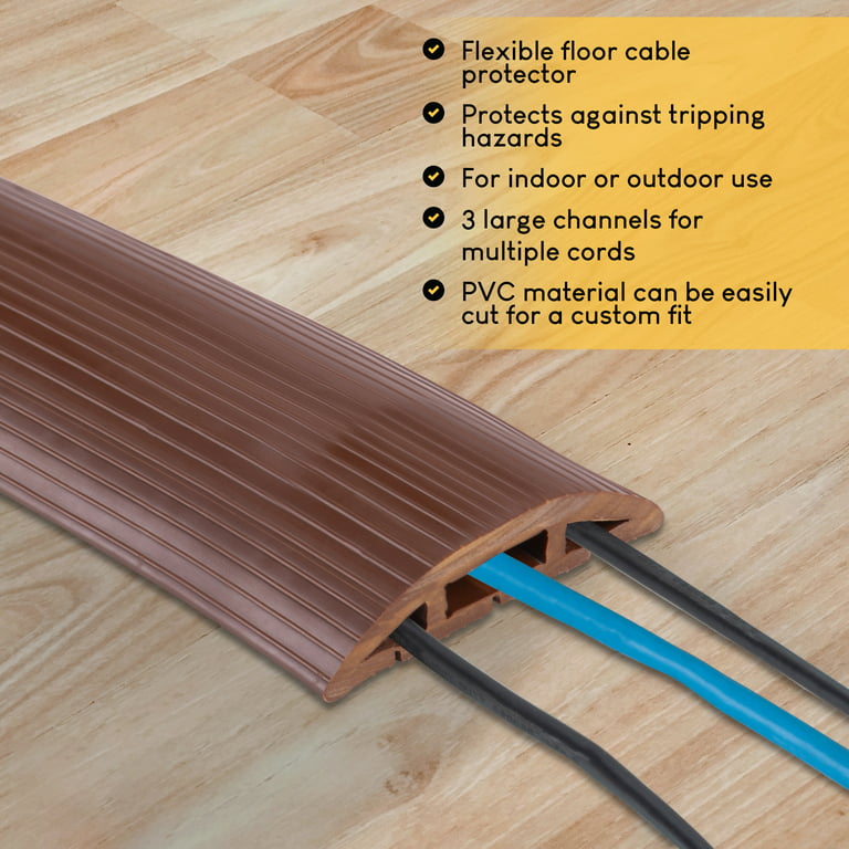 Floor Cord Protector Covers Cables, Cords, Or Wires - 3 Channel