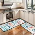 thumbnail image 3 of Kitchen Rugs Sets Of 2,Pioneer Flower Floral Print Pattern Anti Fatigue Kitchen Mat Rugs Non Slip Washable,Decorative Kitchen Floor Mats for Kitchen,Sink,Laundry,17"x47"+17"x47", 3 of 5