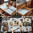 thumbnail image 3 of Aqua Blue Green Placemats for Dinning Table Set of 4, Checkered Plaid Gingham Lattice Trellis Burlap Kitchen Place Mats Waterproof Cloth Table Mats, Indoor Outdoor Placemats Easy Clean Dinner Decor, 3 of 8