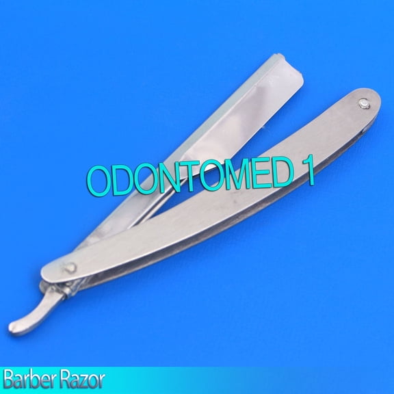 OdontoMed2011 Barber Razor Straight Shaving Edge Silver Folding Stylish Stainless Steel Handle