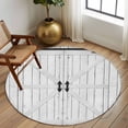thumbnail image 2 of Round Rugs 6 Ft, Farmhouse Wood Grain Non Slip Area Rugs for Kitchen Bedroom Entryway, Vintage Country Barn Gate Grey Washable Carpet Runner Rug Floor Mats for Bedroom Home Decor, 2 of 8