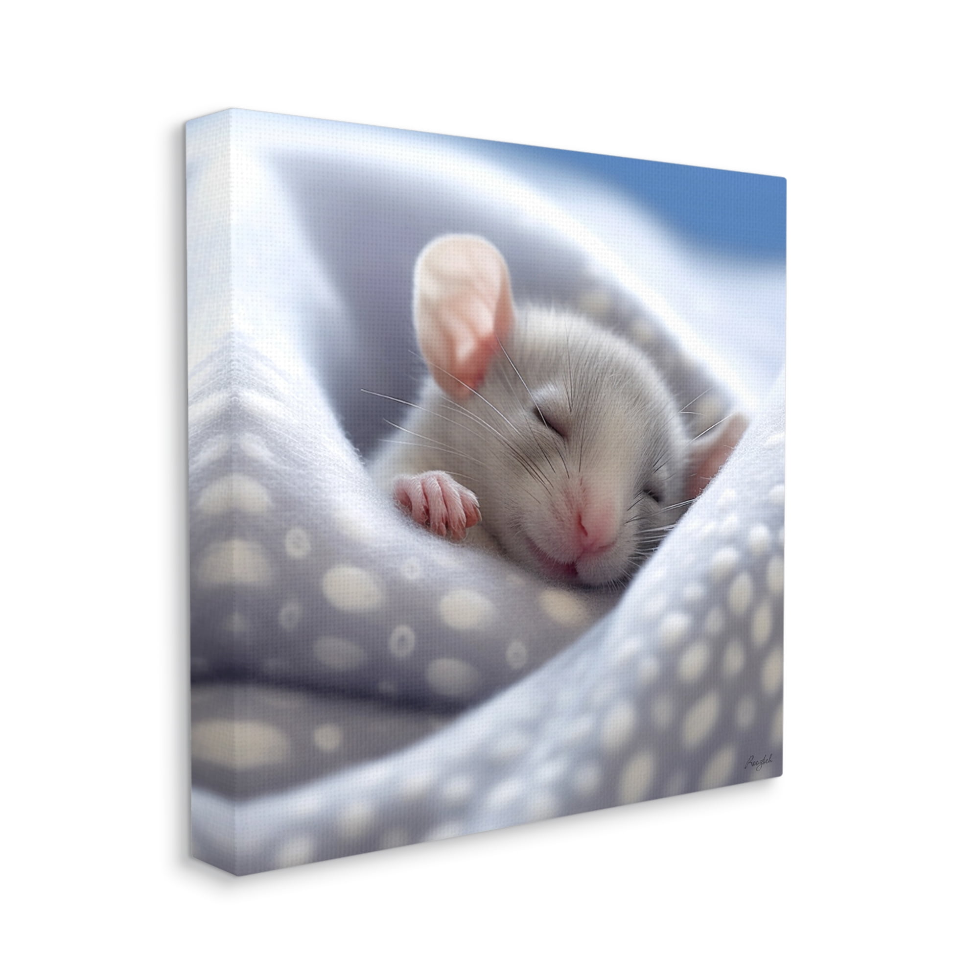 Stupell Industries Soft Sleeping Mouse Animals & Insects Painting Gallery Wrapped Canvas Art Print Wall Art, 24 x 24