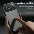 thumbnail image 5 of for iPhone Air Case, Slim PU Leather Vintage Shockproof Phone Case Cover Lightweight Soft TPU Bumper Hybrid Protective Case for iPhone Air, Lightgray, 5 of 7