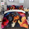 thumbnail image 2 of 3 Pieces Duvet Cover Set Blackand Tan Coonhound Dog 3D Print Bedding 1 Duvet Cover 2 Pillowcases Natural Animals Comforter Sets Soft Breathable for Boys Girls Children yDlXTa, 2 of 5