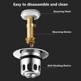 thumbnail image 4 of Bathroom Sink Strainer Pop Up Drain for 1.34~1.45'' Drain Hole, Stainless Steel Bathroom Sink Strainer, Basin Pop Up Drain Filter, 1Pcs, 4 of 8