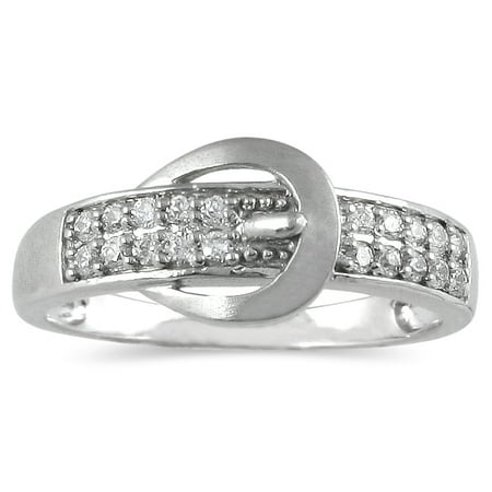 1/5 Carat TW Diamond Buckle Ring in 10K White Gold