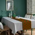 thumbnail image 4 of Table Runner Dresser Scarves 36 Inch Long, Christmas Green and Red Lattice Linen Dining Table Runners Braided Texture Buffalo Plaid Tabletop Scarf for Wedding Holiday Party Kitchen, 4 of 7