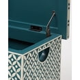 thumbnail image 3 of Geometric bone inlay trunk cum coffee table, bone inlay trunk, bone inlay storage trunk Teal green, 3 of 3