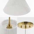thumbnail image 5 of JONATHAN Y Alden 14.25" 1-Light Classic French Country Iron LED Pendant with Pleated Shade, Brass Gold/White, 5 of 8