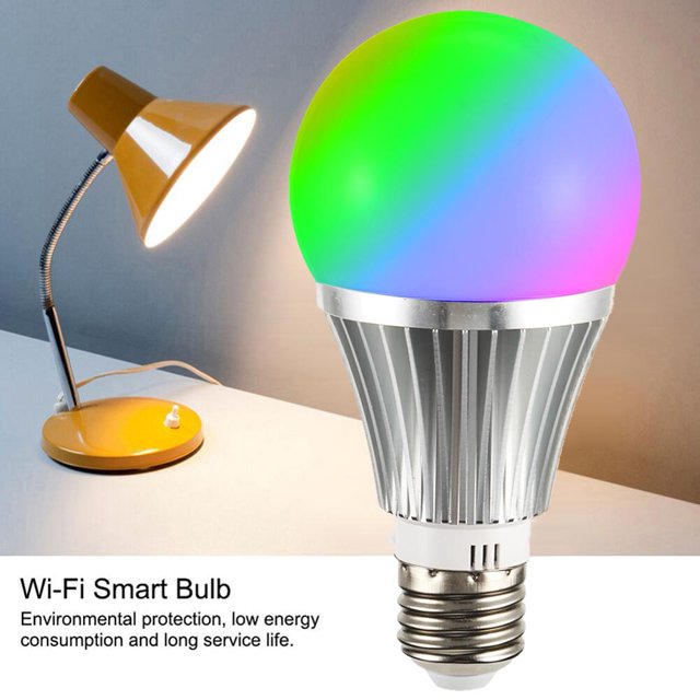 Lámpara de bombilla LED inteligente E27 85-265V RGB APLICACIÓN de voz Control remoto Luz regulable para el hogar