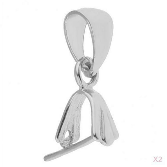 925 Sterling Bail Clasp Charm Pendant Connector 13mm 2Pcs
