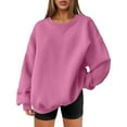 thumbnail image 1 of MeetoTime Oversized Sweatshirt for Women Fall Trendy Solid Color Long Sleeve Crew Neck Sweatshirt Pullover Tops, 1 of 4