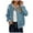 Blue, variant on GEWSEY Bomber Jacket Women Varsity Casual Button Down Lightweight 2025 Fall Fashion Short Outerwear with Pockets (Pink, 4XL)