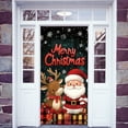 thumbnail image 6 of Uutvery Winter Door Cover Merry Christmas Pine Trees Door Cover Decorations Winter Backdrop Background Banner Xmas Door Hanging Backdrop Outdoor Winter Holiday Party Decor 70.9 x 35.4 Inch, 6 of 6
