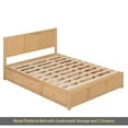 thumbnail image 5 of Full Size Wood Platform Bed with Underneath Storage and 2 Drawers, Wood Color, 5 of 16