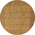 thumbnail image 1 of Ahgly Company Indoor Round Oriental Brown Industrial Area Rugs, 3' Round, 1 of 4