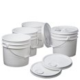thumbnail image 1 of Hudson Exchange Premium Gallon Bucket With Spouted Lid, Hdpe, White, 4 Pack, 3.5 Gallon, 1 of 4