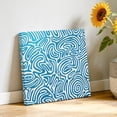 thumbnail image 3 of Blue Swirling Lines Canvas Wall Art for Living Room, Curves Waves Modern Abstract Poster Print Painting for Bedroom Office Home Decoration Wall Pictures Prepare To Hang 10"x10", 3 of 9