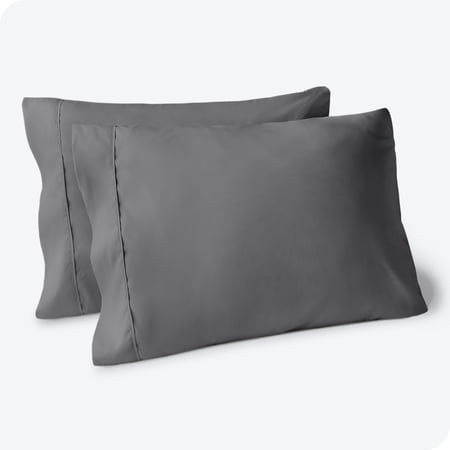 bare home pillowcase set - premium 1800 collection - double brushed - ultra soft - standard size gray 2 count