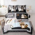 thumbnail image 1 of Erosebridal Raccoon Print Bedding Sets Full Size, Football Sport Comforter Sets with Sheets, Cartoon Animal Reversible Bedding Full Size, Breathable Room Decoration, 7pcs, 1 of 6
