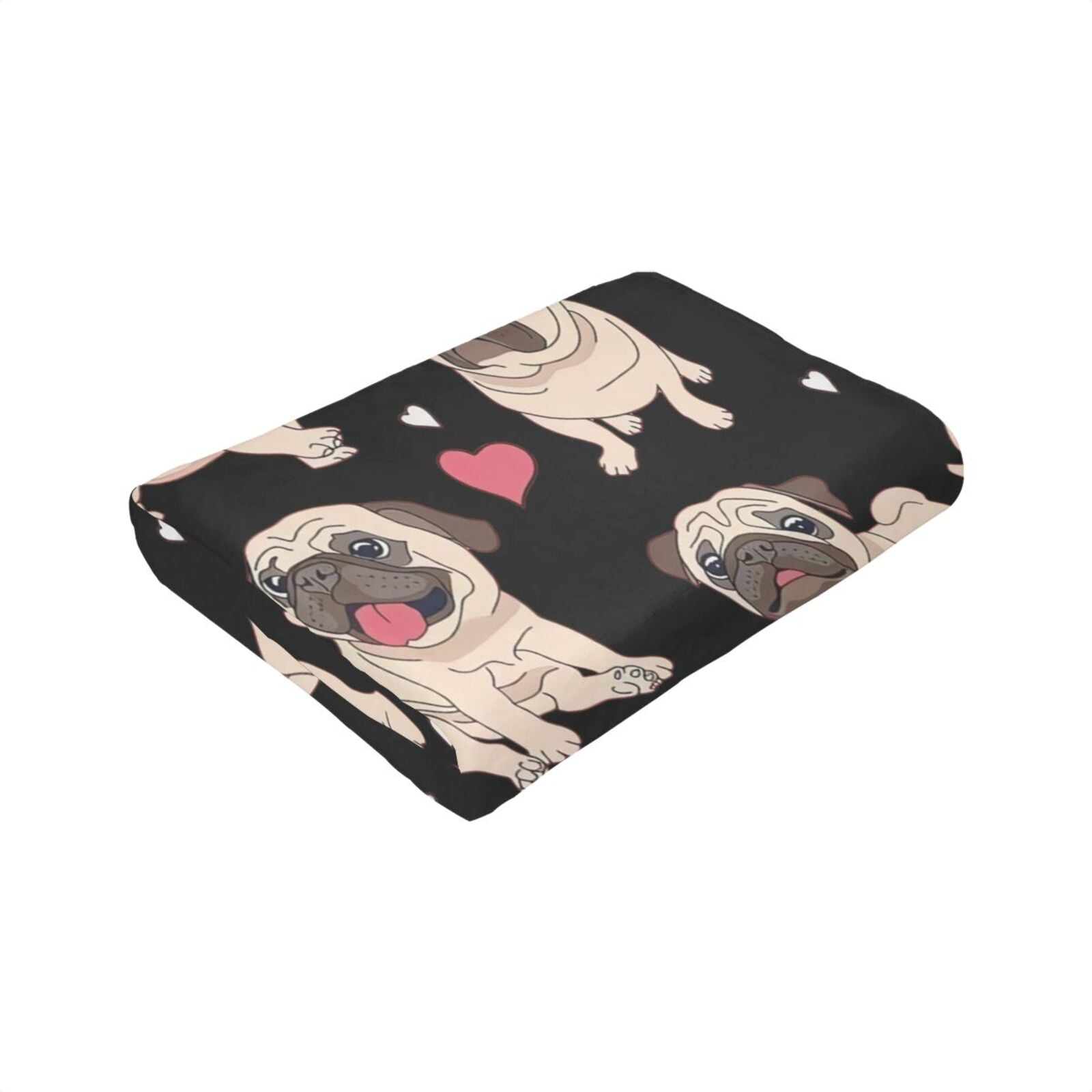 Wijzvio Pug Dog Throw Blanket Soft Fuzzy Fleece Blanket For Couch Bed Living Room Decoration 50"X40"