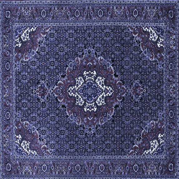 Ahgly Company Machine Washable Indoor Square Persian Blue Traditional Area Rugs, 8' Square