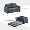 Erommy Modern Sofa Bed Upholstered Fabric Loveseat Sofa Folding Gary