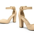 thumbnail image 4 of DREAM PAIRS Women's Block High Heels Pointed Toe Ankle Strap Dress Pumps for Wedding Party, 4 of 5