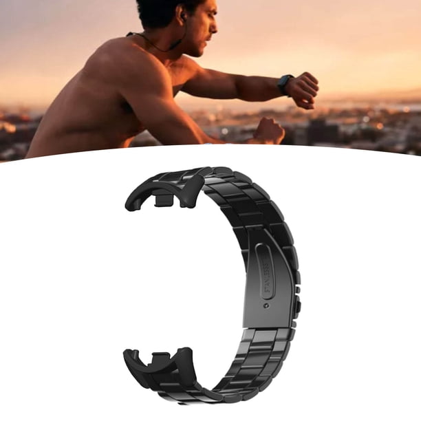 Correa de reloj para Xiaomi Correa de reloj con hebilla plegable de acero inoxidable para Mi Band 8 Negro
