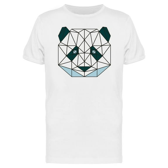 Cool Polygonal Panda Bear Head T-Shirt Men -Image by Shutterstock, Male Large