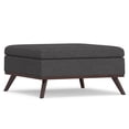 thumbnail image 1 of Owen Pouf de Rangement Carré pour Table Basse de 36 Pouces L en Tissu Aspect Lin Gris Ardoise, 1 of 7