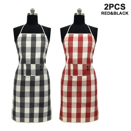 

Suzicca 2Pcs Apron with Pocket Kitchen Apron for Women Men Chef Kitchen Cooking Baking Gardening Restaurant Cafe