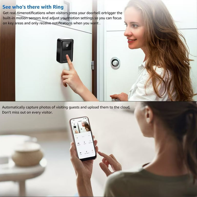 XMMSWDLA Video Doorbell Wireless, Front Door Camera for Apartment