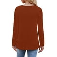thumbnail image 4 of LISTHA Womens Long Sleeve T Shirts Fashion Pleated Tops Crew Neck 2025 Blouses Dressy Trendy Tunic Tops Light Brown 2L, 4 of 6