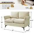thumbnail image 2 of HARKAWON Casual Velvet Double Arm Design Sectional Loveseat, Beige, 2 of 8