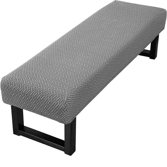 ATJIA Stretch Jacquard Dining Bench Cover Anti-Dust Removable Bench Slipcover for Bedroom Kitchen Hotel Banquet