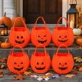 thumbnail image 3 of Halloween Candy Bag, Trick or Treat, Halloween 3D Pumpkin Non Woven Tote Bag, Halloween Party Favor Holder, Decorative Candy Storage Bag for Holiday Event Display, 3 of 5