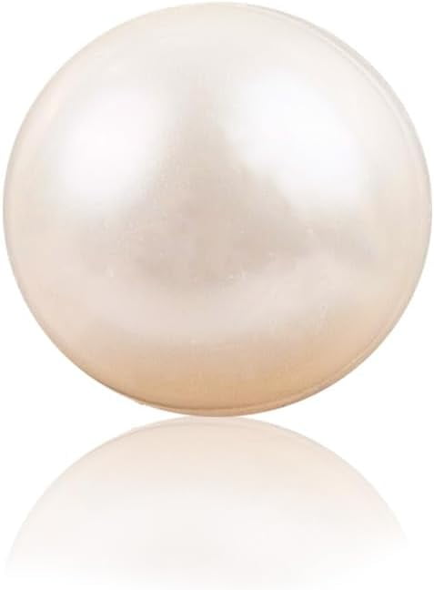 1 Box 100PCS Beige Freshwater Round Shape Pearl Beads with Holes Genuine Real Summer Natural Cultured Spacer Loose Pearls Bead Bulk for Jewelry Making Bracelets Necklaces DIY Craft Supply