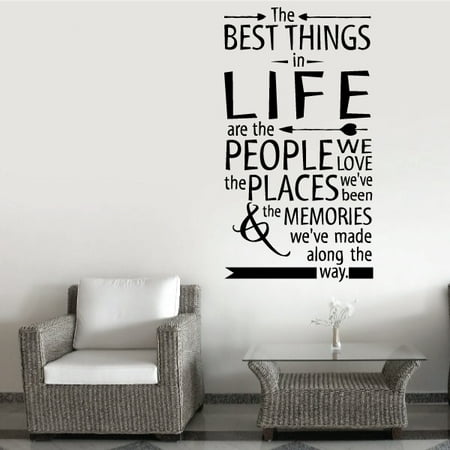 The Best Things in Life Quote Wall Decal - Vinyl Decal - Car Decal - Vd011 - 36 (Best Thing To Strip Car Paint)