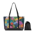 thumbnail image 7 of FORMRS Canvas Laptop Tote Bag for Women with 15.6" Computer Compartments Shoulder Handbag, Art Plants, 7 of 7