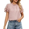 thumbnail image 1 of B91xZ Tunique Femme Ample Légère Henley Manches Courtes Été, Rouge TG, 1 of 4