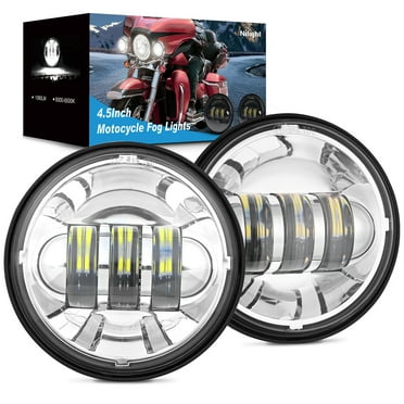Nilight Motorcycle 2PCS 4.5 Inch LED Fog Lights Passing Auxiliary Light DOT Compatible with Harley Davidson Electra Street Glide Heritage Softail Classic Road King