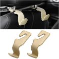 thumbnail image 1 of 2 ganchos de cuero superior para reposacabezas de asiento de coche, duraderos, accesorios interiores, gancho interior de coche para bolso (beige), 1 of 5