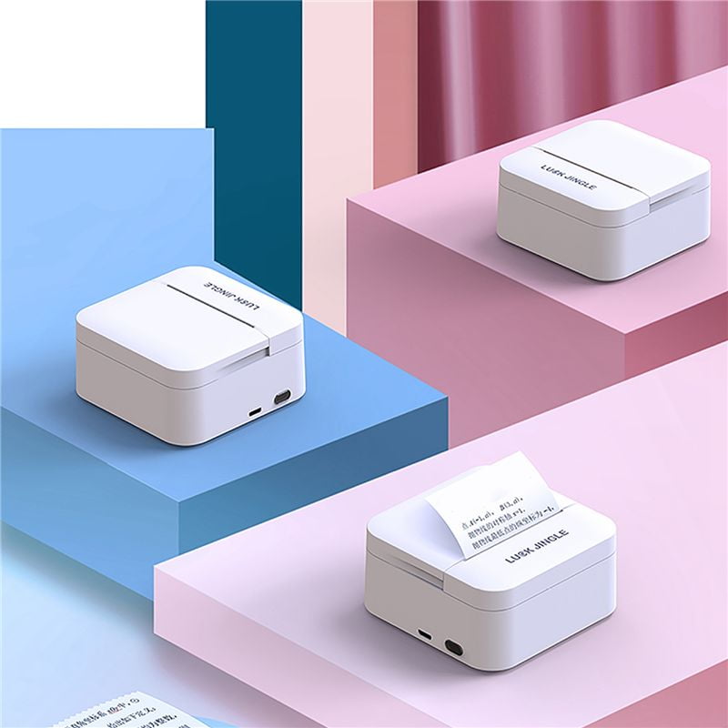Sticker Printer Machine - Mini Bluetooth Inkless Thermal Photo Printer Compatible with Android IOS